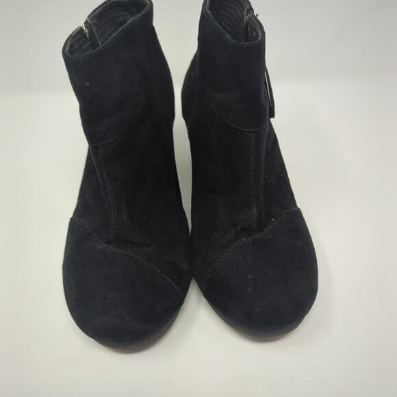 Attention Emmy Black Booties Wedges Booties Womens Size 7 - Picture 3 of 8
